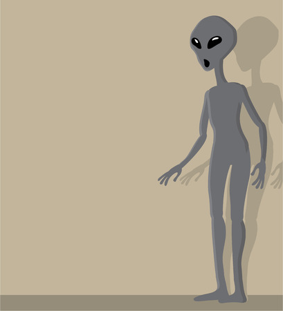 Alien grey vector illustration clip-art imageのイラスト素材