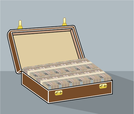 Suitcase with money vector illustration clip-art imageのイラスト素材