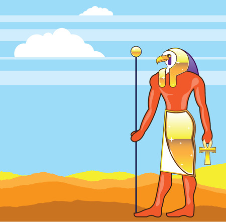 Egyptian God vector illustration clip-art imageのイラスト素材