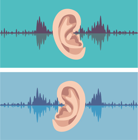 Ear soundwave vector illustration clip-artのイラスト素材