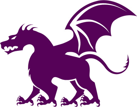 Four leg dragon anchient vector illustration clip-artのイラスト素材