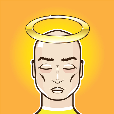 Meditating Angel saint human vector illustrationのイラスト素材