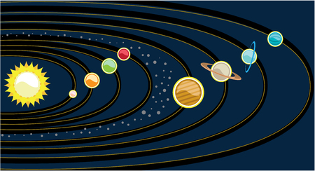 Planetary system illustration clip-art imageの写真素材