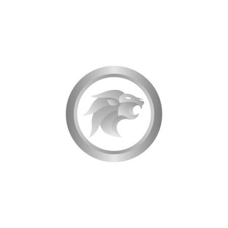 White Lion Head  Design Vector Templateのイラスト素材