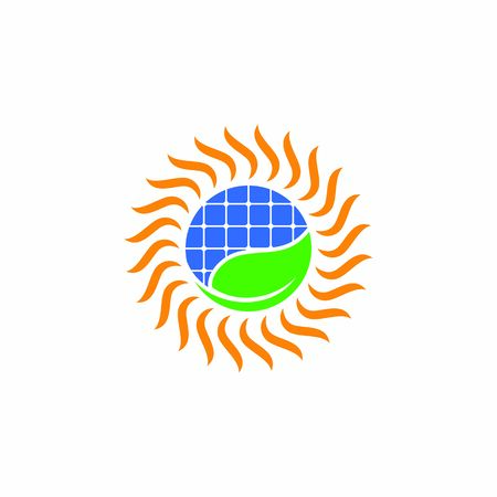 Solar Energy Logo Icon Vector Illustrationのイラスト素材