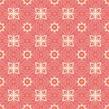 Pink Indonesian batik pattern seamless background ornamentのイラスト素材