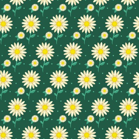 Cute floral flowers seamless pattern background wallpaper on color swatchesのイラスト素材