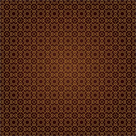 Ethnic geometric islamic seamless pattern background in classic gold vintage styleのイラスト素材