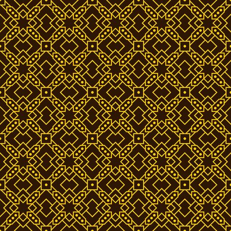 Geometric ethnic batik seamless pattern wallpaper background in gold colorのイラスト素材