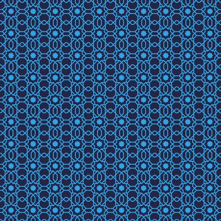 Geometric islamic seamless pattern background wallpaper in blue colorのイラスト素材