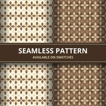 Traditional batik seamless pattern background classic wallpaper. Elegant geometric shape. Luxury ethnic backdrop in brown colorのイラスト素材