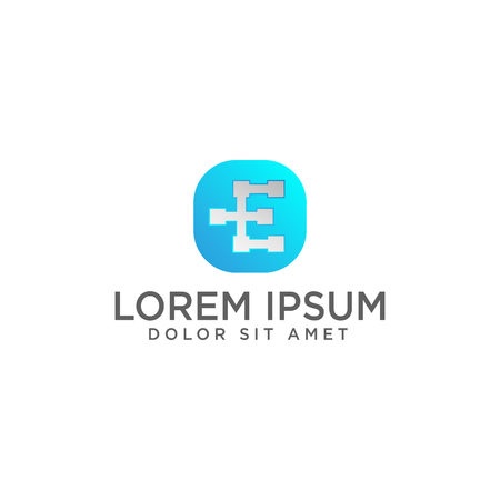 initial E logo template vector illustrationのイラスト素材