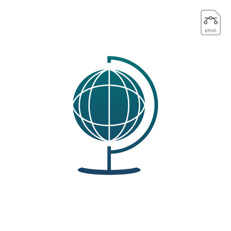Earth globes isolated on white background. Flat planet Earth icon. Vector illustration.のイラスト素材
