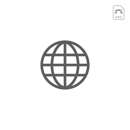 Earth globes isolated on white background. Flat planet Earth icon. Vector illustration.のイラスト素材