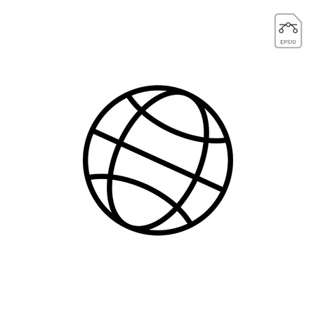 Earth globes isolated on white background. Flat planet Earth icon. Vector illustration.のイラスト素材