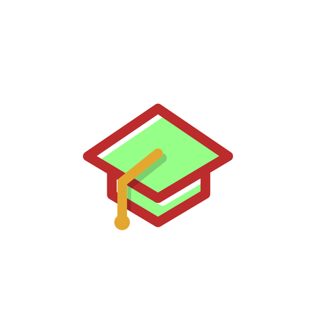 education, graduate logo template vector illustration, icon isolated elementsのイラスト素材