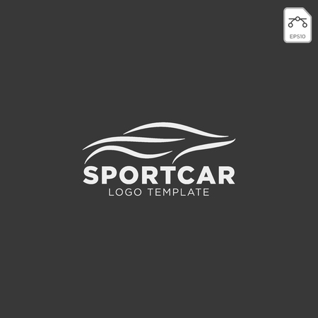 Car automotive logo in simple line graphic design template vector - Vectorのイラスト素材