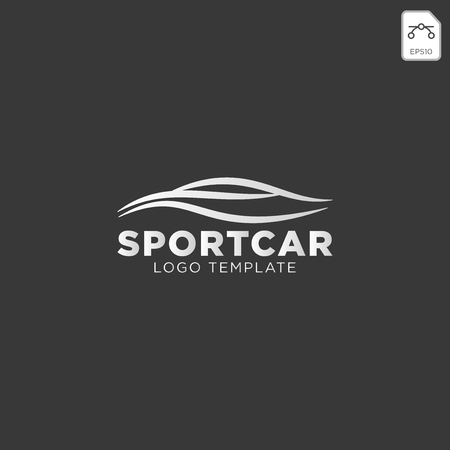 Car automotive logo in simple line graphic design template vector - Vectorのイラスト素材