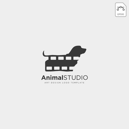animal film studio logo template vector icon element - vectorのイラスト素材