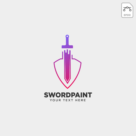 crown paint brush colorful logo template vector icon element - vectorのイラスト素材