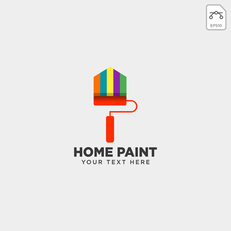 home paint brush colorful logo template vector icon element - vectorのイラスト素材
