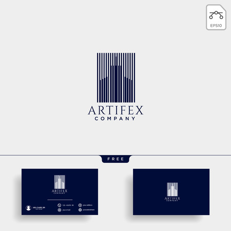 Vector flat construction company brand design template. Building, business company and architect bureau insignia, logo illustration isolated on white background. Line art. - Vectorのイラスト素材