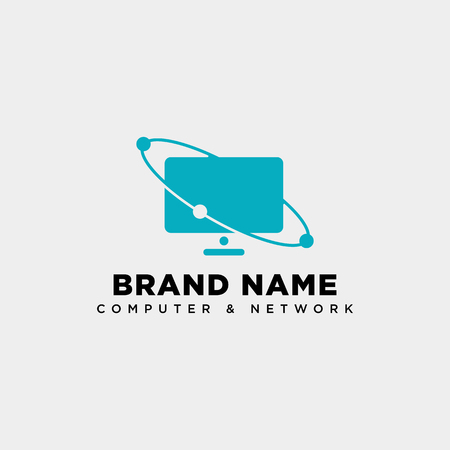 monitor digital technology logo template vector illustration icon element isolated - vectorのイラスト素材