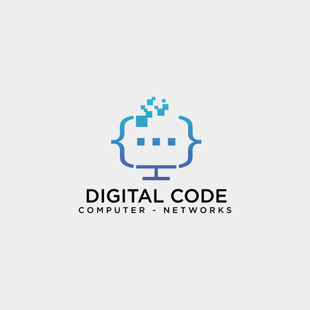 code programming monitor simple logo template vector illustration icon element isolated - vectorのイラスト素材