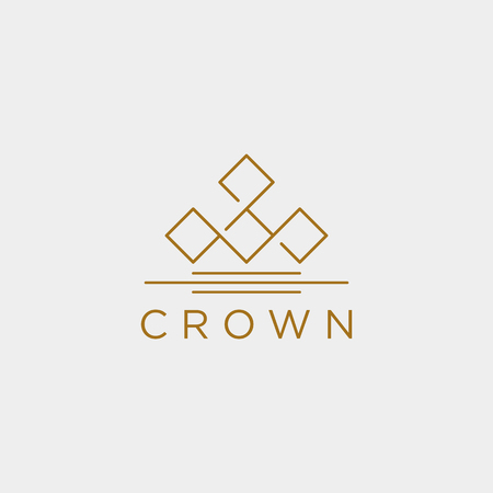 crown elegant line logo template vector illustration icon element isolated - vectorのイラスト素材