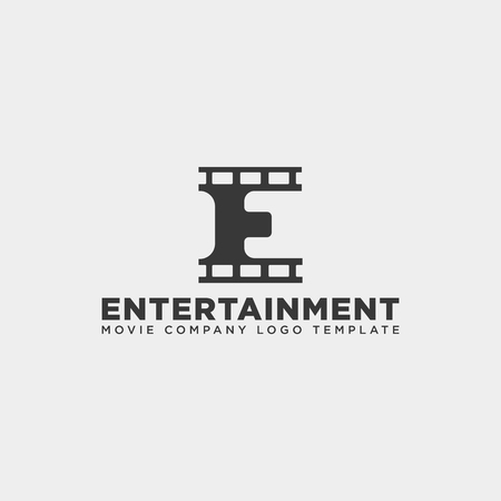 minimal letter E cinema simple logo template vector illustration icon element - vector fileのイラスト素材