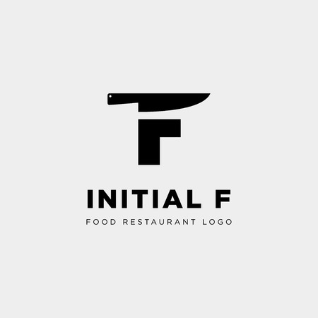 initial f food equipment simple logo template vector icon abstract - vectorのイラスト素材