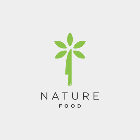 knife nature food equipment simple flat logo template design vector illustration - vectorのイラスト素材