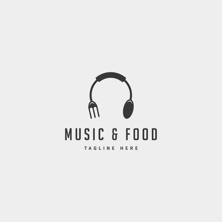 music food simple flat logo design vector illustration icon element - vectorのイラスト素材