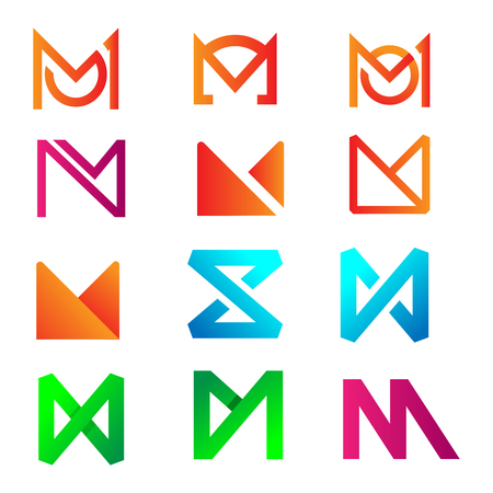 initial letter m logo design for business accounting vector illustration - vectorのイラスト素材