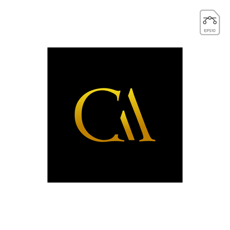 initial AC, CA, A, C Logo template vector illustrationのイラスト素材