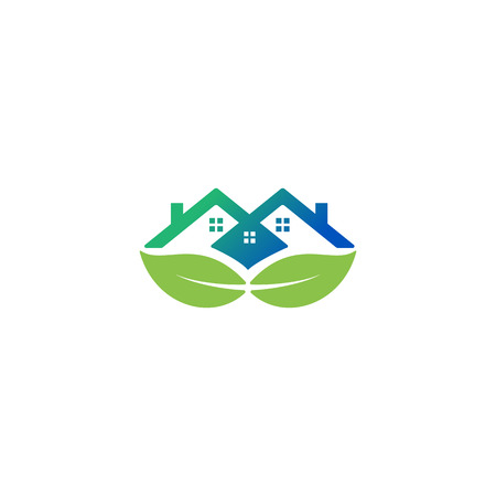 home leaf logo design vector illustration icon elementのイラスト素材