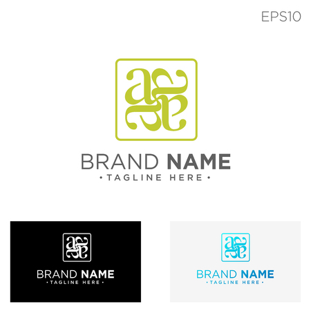 monogram initial a, aa logo template black color vector illustration - vectorのイラスト素材