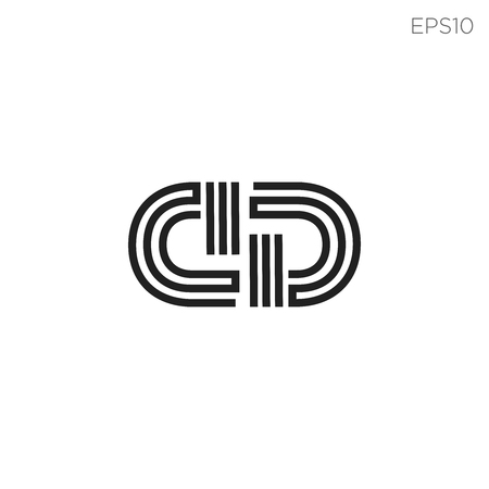 monogram initial d, d logo template black color vector illustration - vectorのイラスト素材