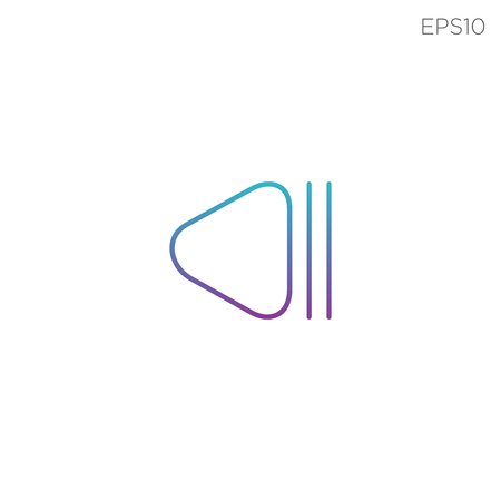 play media icon line style vector illustration symbol element isolatedのイラスト素材