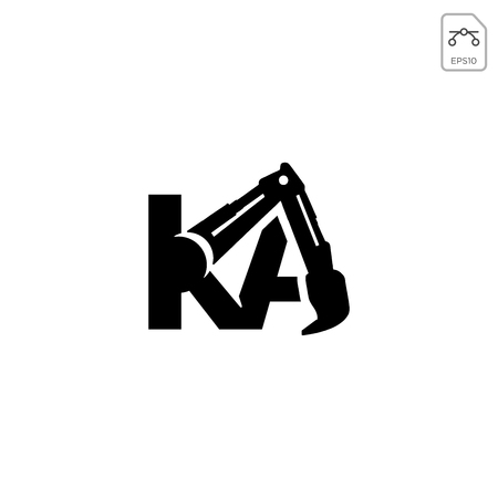 construction ka initial logo design vector icon isolatedのイラスト素材
