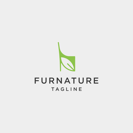 green chair logo design vector icon illustration icon element isolatedのイラスト素材