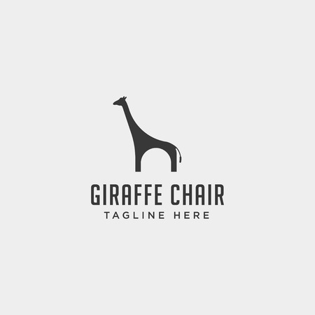 chair giraffe logo design vector icon illustration icon element isolatedのイラスト素材