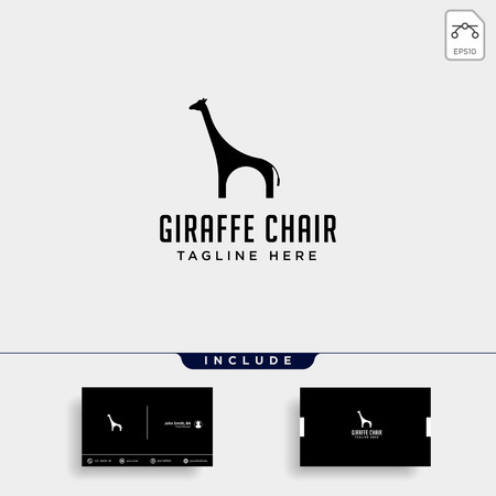 chair giraffe logo design vector icon illustration icon element isolatedのイラスト素材