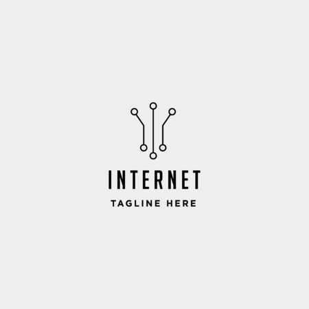 internet connection simple logo design vector communication symbol icon sign isolatedのイラスト素材