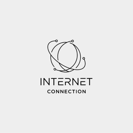 INTERNET LOGO SIMPLE LINE browser symbol icon sign isolatedのイラスト素材