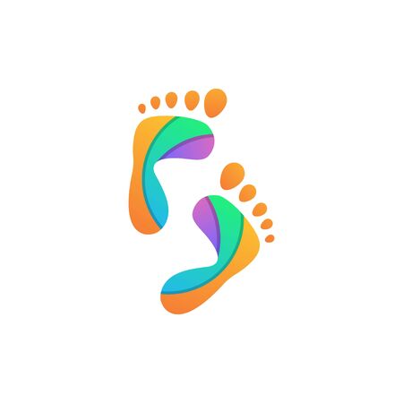 Foot logo design vector abstract colorful symbolのイラスト素材