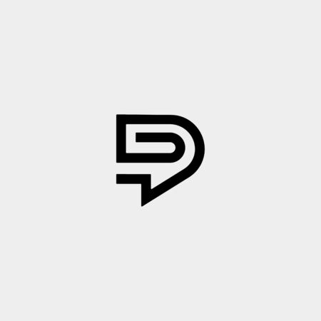 Letter D Chat Logo Template Vector Design Message Iconのイラスト素材