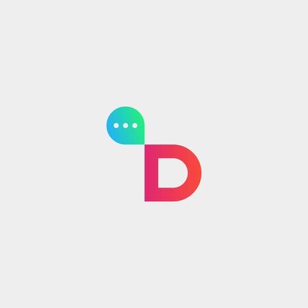 Letter D Chat Logo Template Vector Design Message Iconのイラスト素材