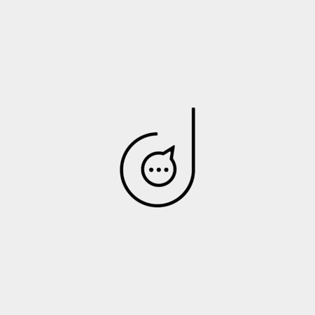 Letter D Chat Logo Template Vector Design Message Iconのイラスト素材