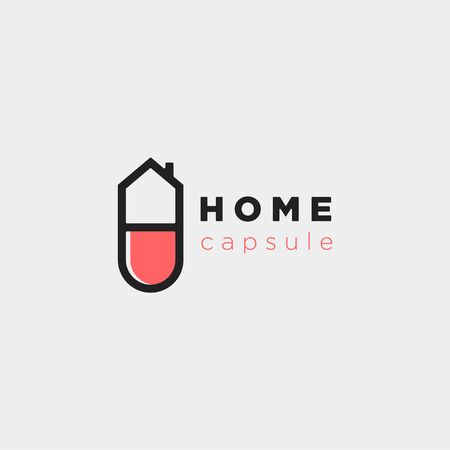 Home Capsule Logo Template Vector Design illustrationのイラスト素材
